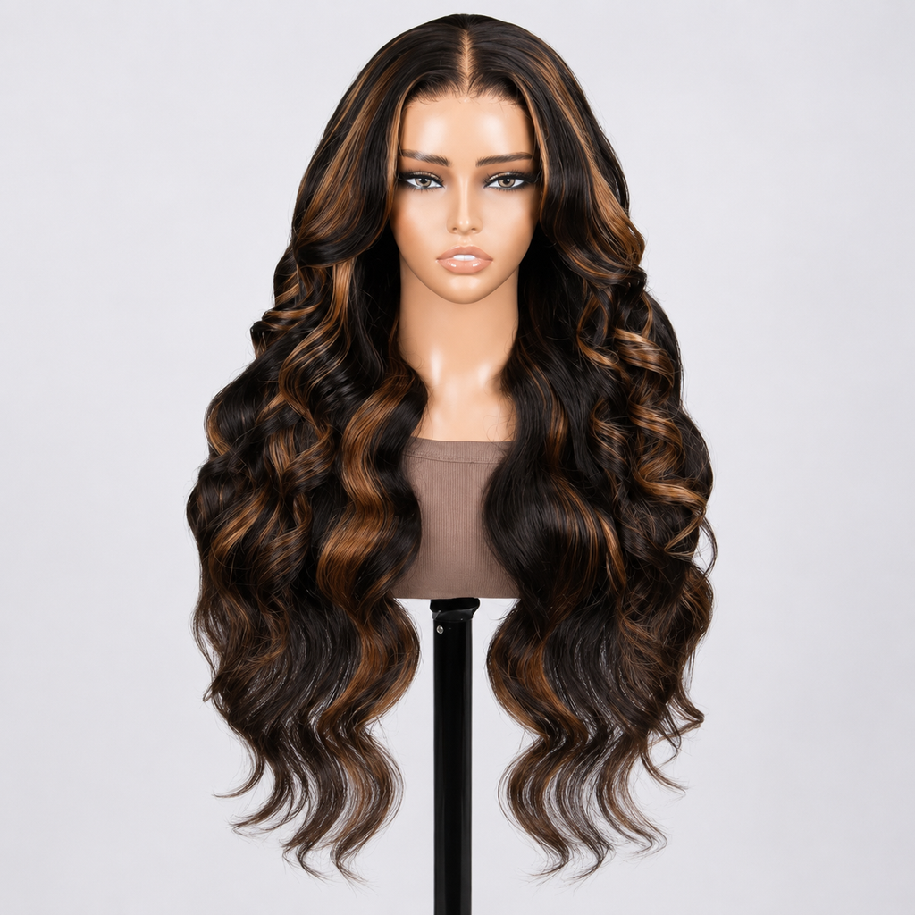 Caramel Dimension Body Wave Wig | Long Glamorous Lace Front Wig for Effortless Luxury Hair