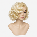 Platinum Blonde Bob Wig with Vintage Curls | Retro Hollywood Glamour Short Wig