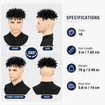 Men's Kinky Twist Hair Topper | Clip-In Curly Hair Piece for Natural Volume & Style