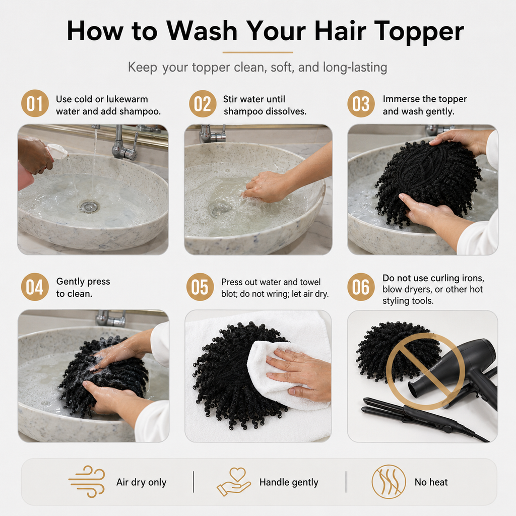 Men's Kinky Twist Hair Topper | Clip-In Curly Hair Piece for Natural Volume & Style