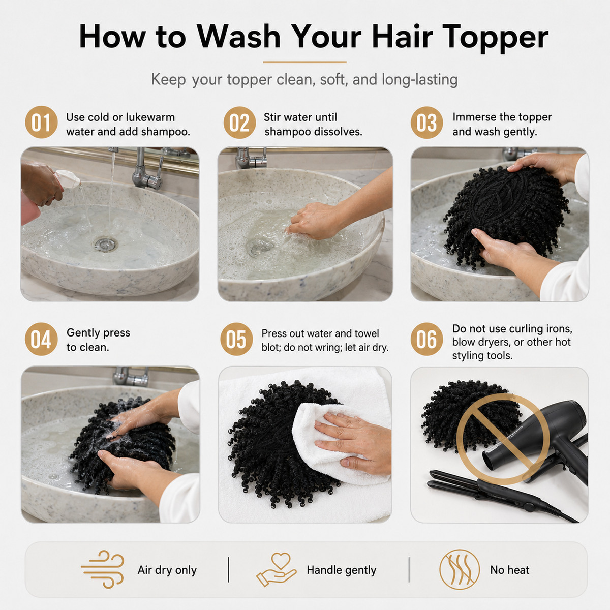 Men's Kinky Twist Hair Topper | Clip-In Curly Hair Piece for Natural Volume & Style
