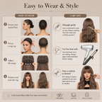 Long Wavy Wig with Bangs for Women | Layered Synthetic Hair Wig