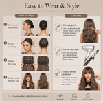 Long Wavy Wig with Bangs for Women | Layered Synthetic Hair Wig