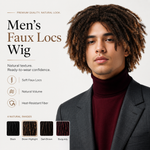 Men's 14 Inch Short Faux Locs Wig – Natural Synthetic Dreadlock Wig