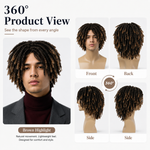 Men's 14 Inch Short Faux Locs Wig – Natural Synthetic Dreadlock Wig