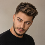 Men’s Short Textured Crop Synthetic Wig – Natural Brown Layered Hairpiece