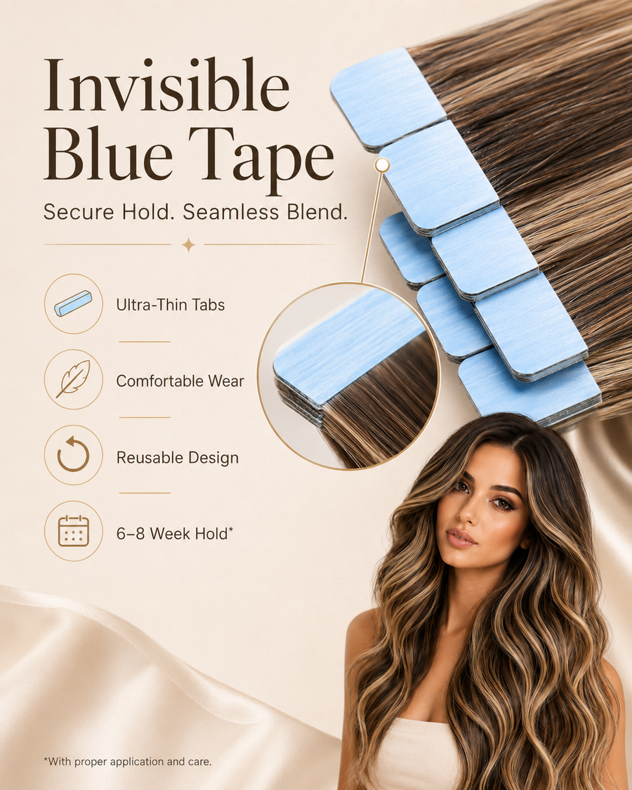 Chocolate Caramel Balayage Long Loose Wave Human Hair Wig for Women | Middle Part Brown Highlight Natural Looking Wig