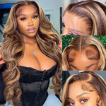 Pizazz 13x4 Lace Front Wig for Women | 28 Inch Body Wave Heat Resistant Synthetic Wig Glueless Natural Hairline Natural Black