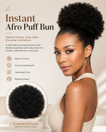 Afro Puff Drawstring Ponytail Bun for Black Women – Natural Curly Synthetic Chignon Hairpiece